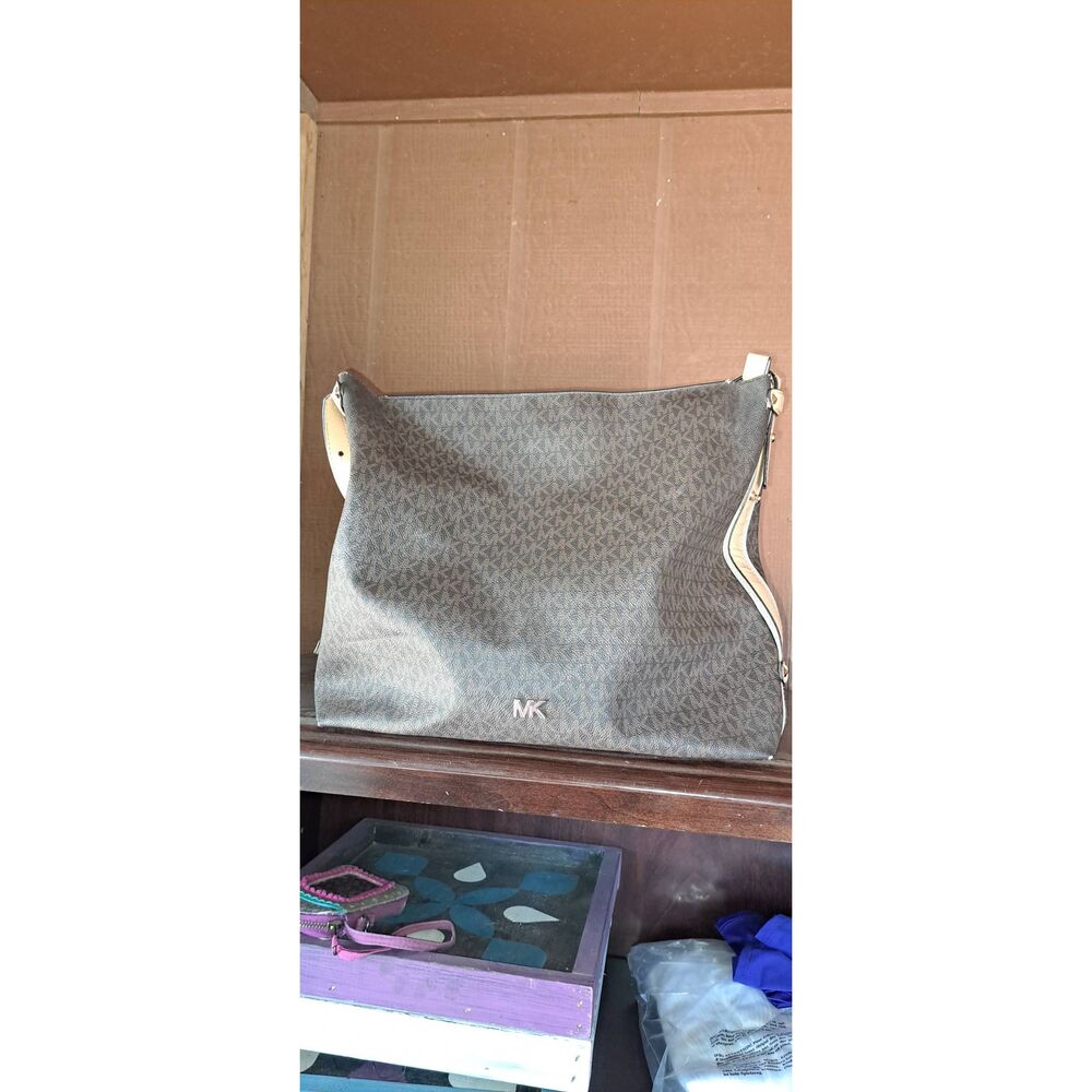 Michael Kors Large Shoulder Bag MK Logo Purse - Picture 2 of 16
